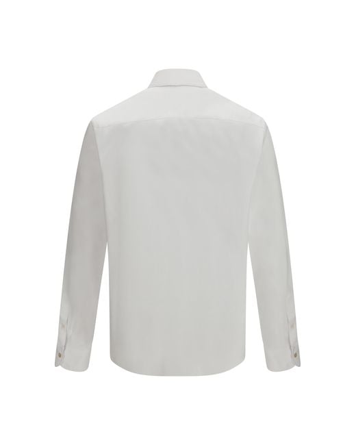 Valentino White Light Cotton Oxford Shirt With Vgold for men