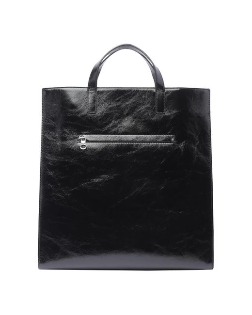 Courreges Black Heritage Naplack Tote Bag
