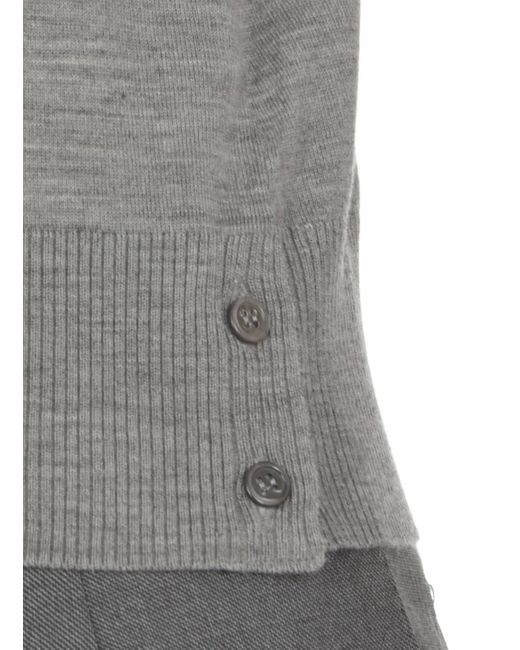 Thom Browne Gray 4- Bar Virgin Wool Sweater