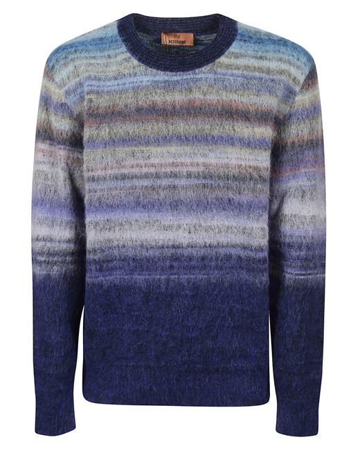 Missoni Blue Crewneck Sweater for men