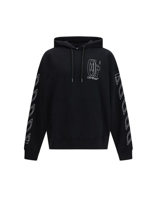 Off-White c/o Virgil Abloh Black Big Double Arrow Skate Hoodie Cotton Sweatshirts for men
