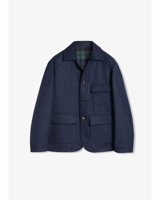 Doppiaa Blue Aaderbale Wool Padded Jacket Coats for men