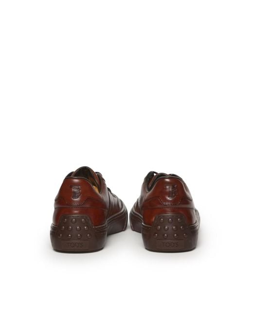 Tod's Brown Leather Sneakers for men
