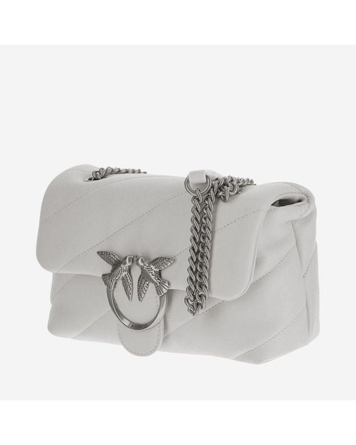 Pinko Gray Shoulder Bag Love Mini Puff