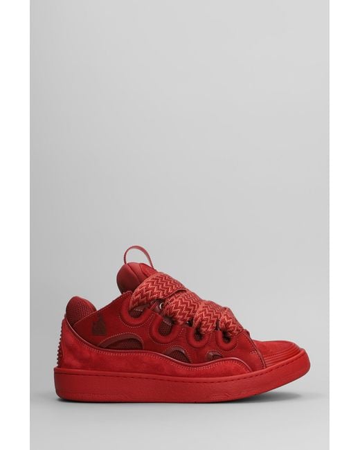 Lanvin Red Curb Sneakers for men