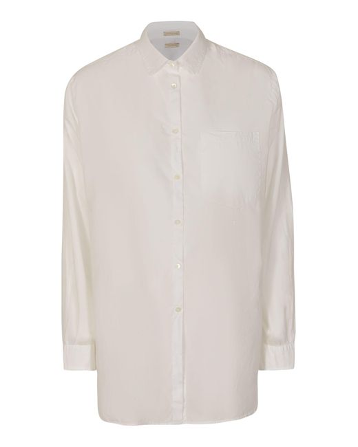 Massimo Alba White Patched Pocket Plain Shirt