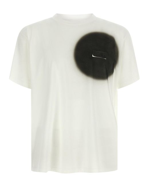 MM6 by Maison Margiela White Numeric Signature Mm6 Spray T-Shirt Cotton for men