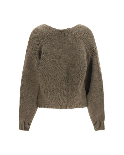 Khaite Brown Axel V-Neck Cardigan Kashmir/Capra Hircus