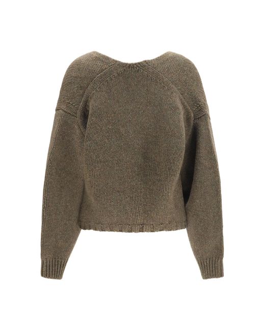 Khaite Green Cardigan Axel V-Neck Cashmere