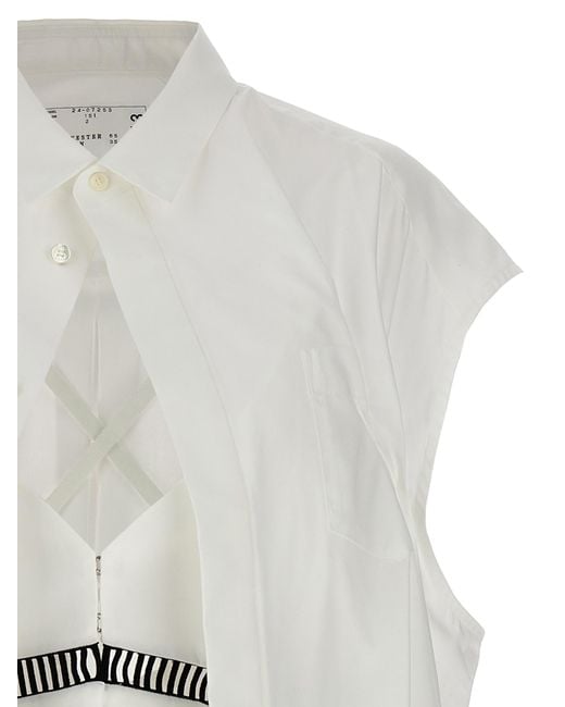 Sacai White Overlay Shirt