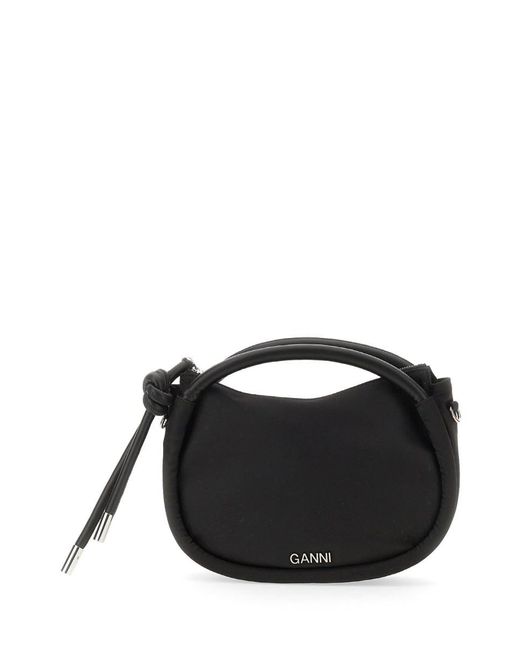 Ganni Black Mini Knot Bag