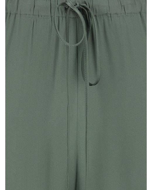 Semicouture Green Pants With Elastic Waist And Drawstring