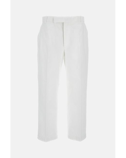 Thom Browne White Utility Chino Trousers for men