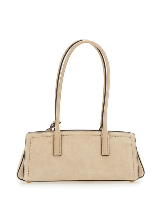 MICHAEL Michael Kors Natural Shoulder Bag Laila Suede Cowhide Leather