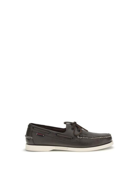 Sebago White Loafers Docksides Portland Calf Leather Lace-Up Shoes for men