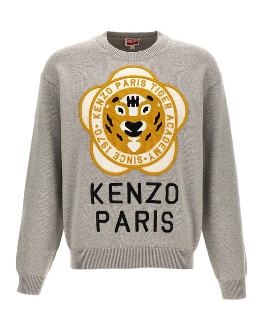 KENZO Gray Tiger Academy Sweater for men
