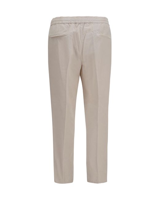 Brunello Cucinelli Gray Corduroy Drawstring Pants Cotton for men