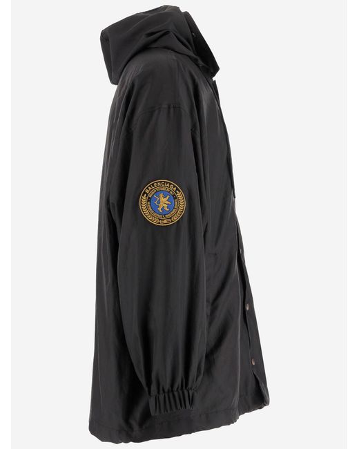 Balenciaga Black Nylon Jacket With Logo Polyester for men