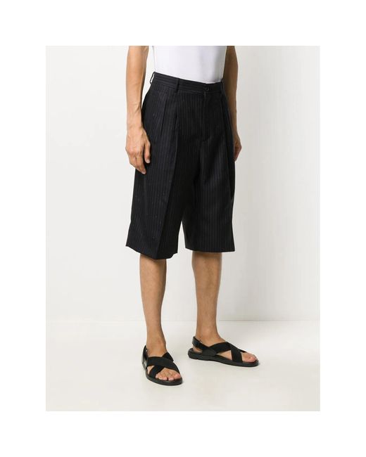 Ferragamo Black Striped Tailored Shorts for men