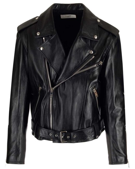 Celine Biker Leather Jacket in Black for Men | Lyst