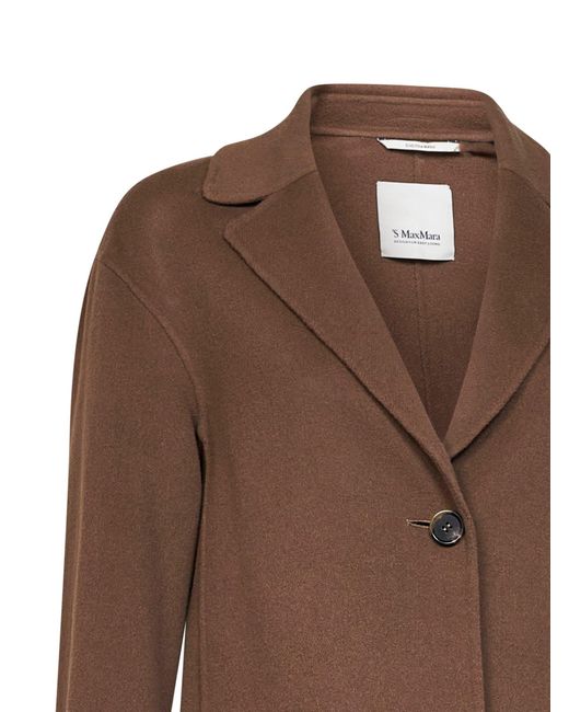 Max Mara Brown Mud Smmelfi Single-Breasted Jacket