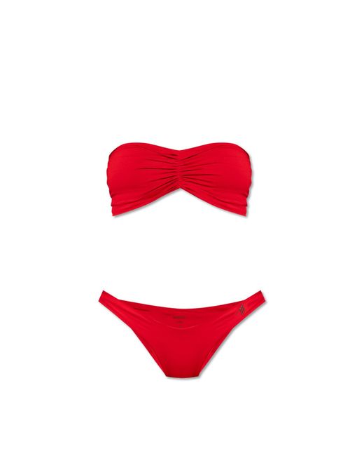 The Attico Red Classic Logo Bikini Set