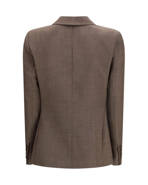 Blazé Milano Brown Aile Charmer Blazer Fleece Wool; Mohair Blazers & Vests