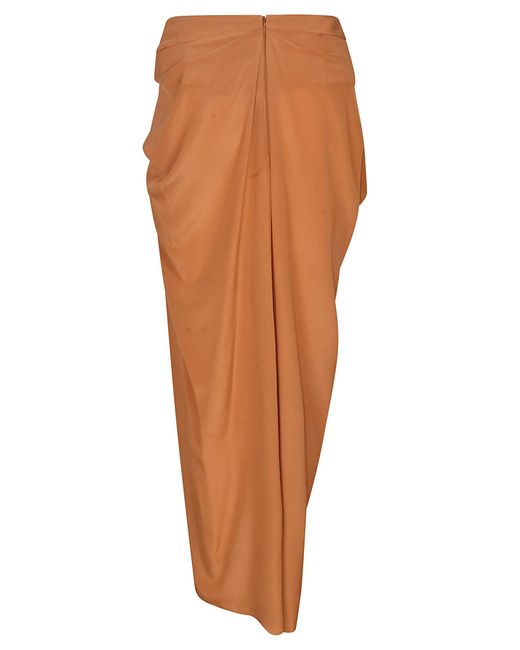Ermanno Scervino Orange Ruffle Drapped Skirt