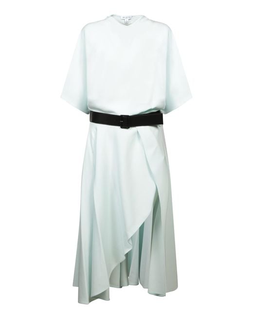 Alaïa White Mint Belted Midi Dress