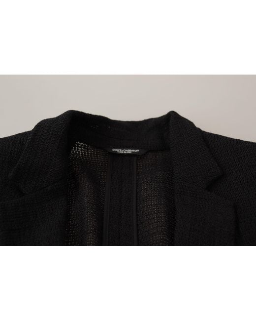 Dolce & Gabbana Black Single Breasted Coat Blazer Virgin Wool Clothing for men