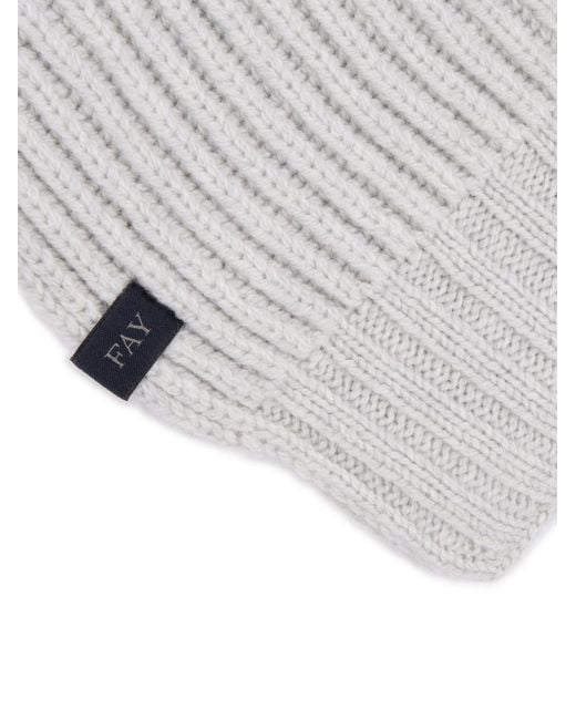 Fay Gray Ribbed Scarf Virgin Wool for men