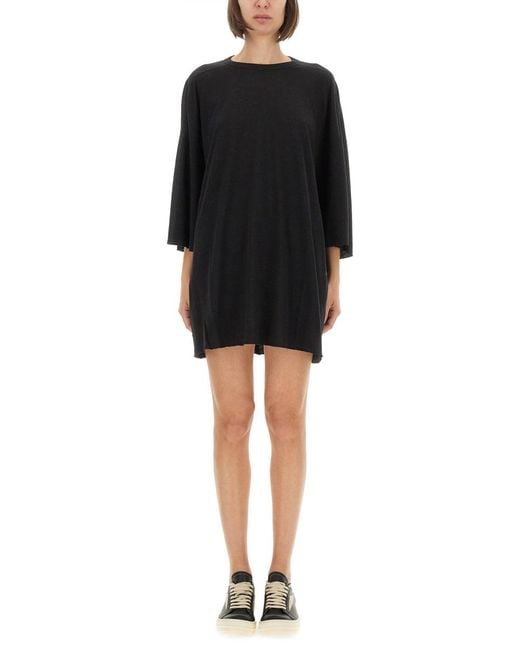 Rick Owens Black Oversized T-Shirt Viscose T-Shirts