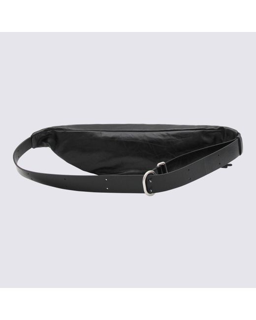 Jil Sander Black Leather Banana Belt Bag for men