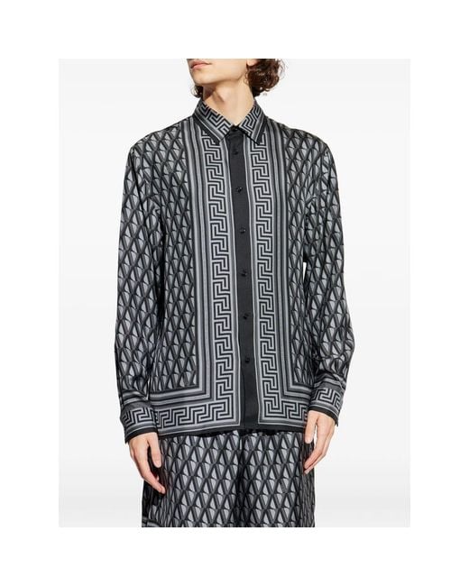 Versace Black Silk Shirt for men