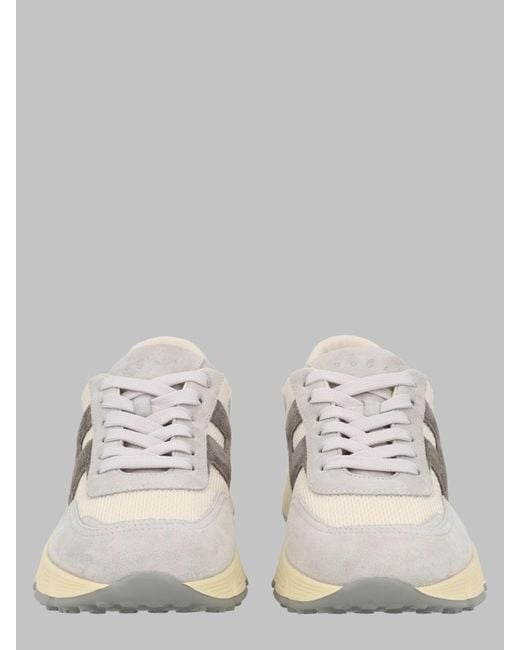 Hogan Gray Sneakers Hyperlight Calfskin Mutton Trainers for men