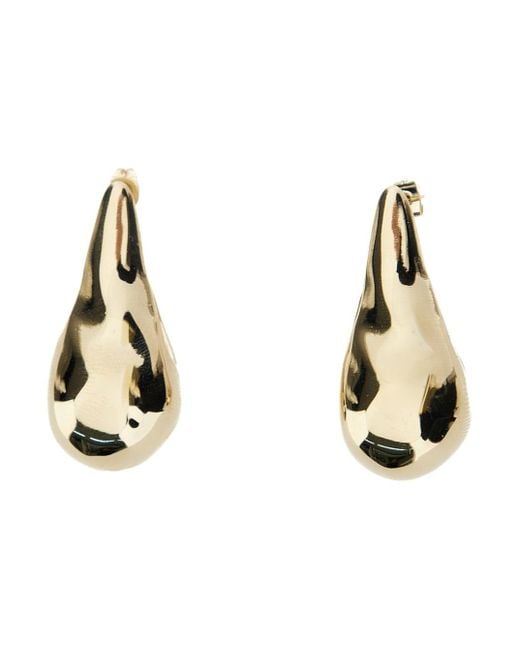 Alberta Ferretti Metallic Drop Earrings With Hammered Work