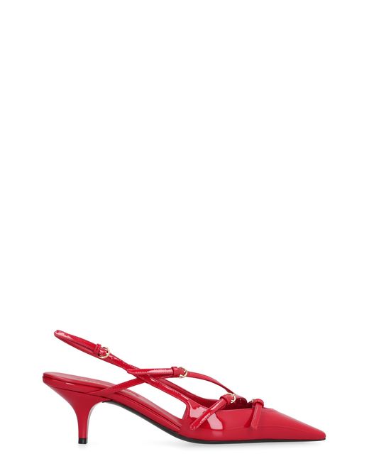 Miu Miu Red Patent Leather Slingback Pumps Calf