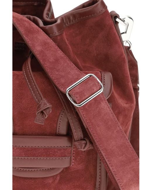 Pierre Hardy Red Alpha Bucket Bag Suede Calf Carmine Burgundy Leather Bos Taurus