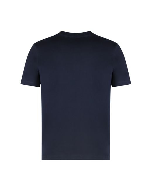 Paul & Shark Blue Cotton Jersey T-Shirt With Logo Print T-Shirts for men