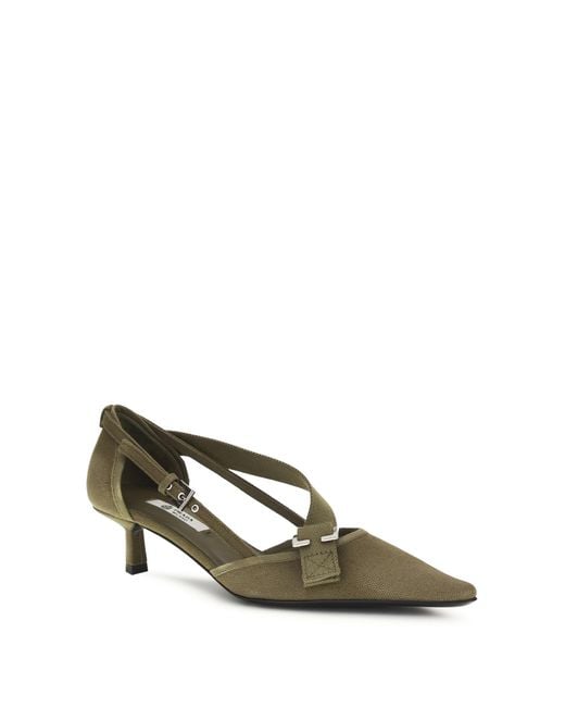 Prada Metallic Cotton Pumps