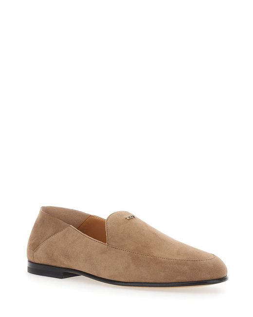 Tod's Brown Loafers Suede Sheep Leather