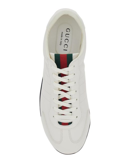 Gucci White Sneakers Elan New Leather Calf Trainers for men