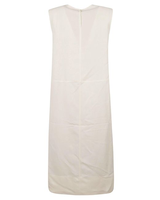 Fabiana Filippi White Long-Length Sleeveless Dress