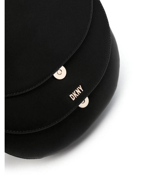 DKNY Black Logo-lettering Leather Crossbody Bag