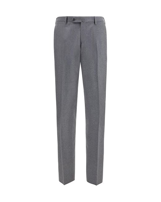 Germano Gray Tailored Virgin Wool Pants Fleece Ovis Aries for men