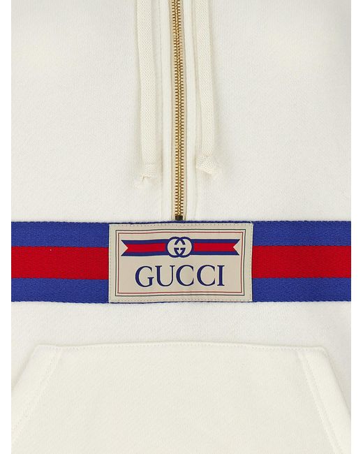 Gucci Web Tape Hoodie in White Lyst