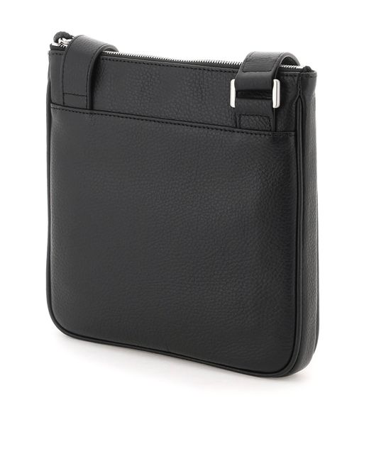 Emporio Armani Black Leather Crossbody Bag for men