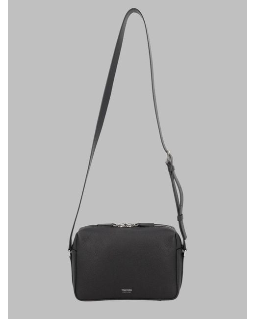 Tom Ford Gray Hammered Leather Shoulder Bag Calf for men