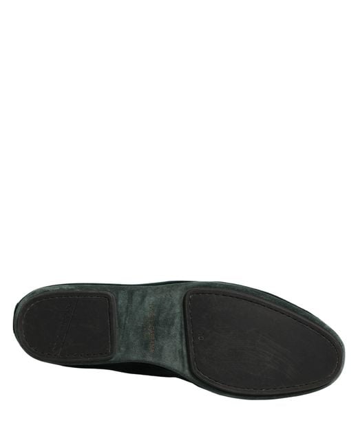 Dolce & Gabbana Black Velvet Slip On Flats Loafers Shoes Leather for men