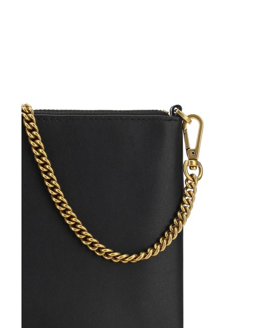 Pinko Black Leather Shoulder Bag Calf Bos Taurus